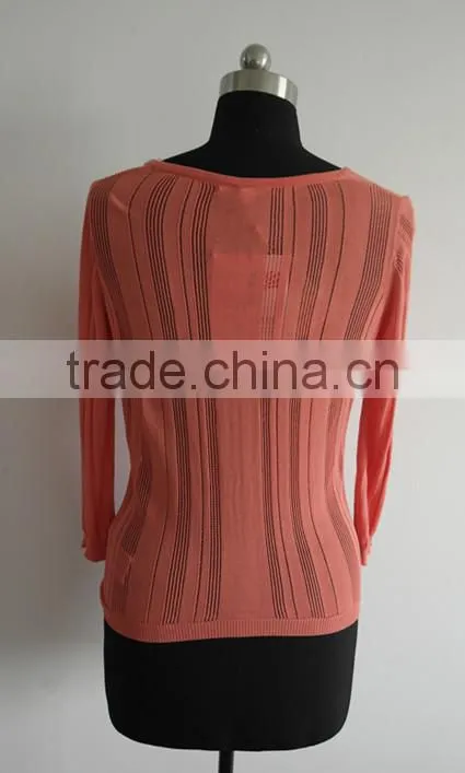 Fashion Ladies 3/4 sleeve cardigan sweater for summer