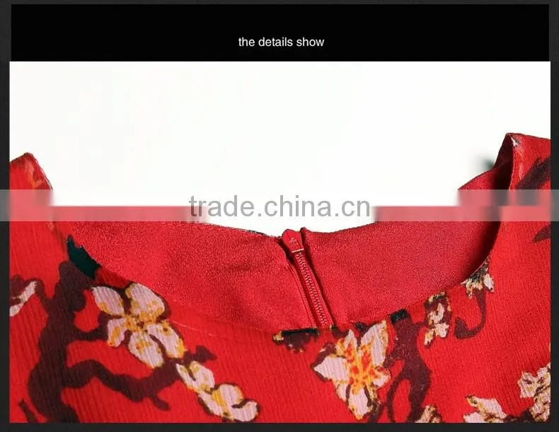 high quality real silk half sleeve round neck printed summer long dress latest dress designs