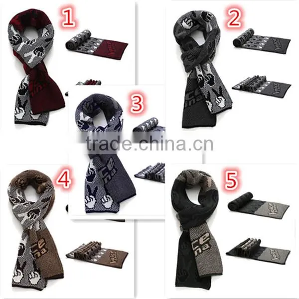 1 pc hot sale factory price length 180 cm and width 30 cm warm winter men kintted scarves