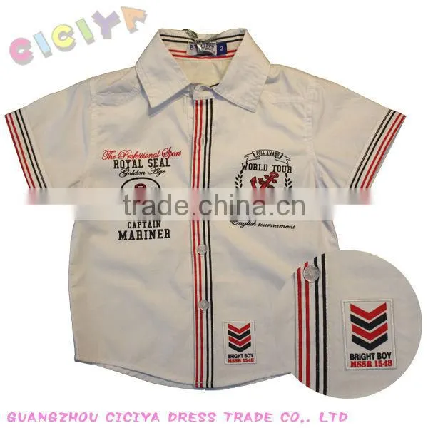 Wholesale make to order summer design casual boys brand name shirt