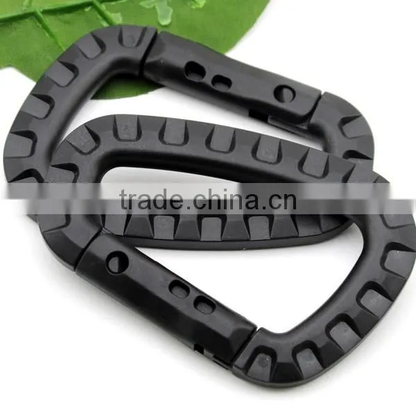 Outdoor Placstic POM D Shape Buckle Camping Climbing Carabiner Mountaineering Buckle Keychain Hook Y-280