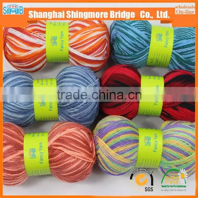 China fancy yarn factory cheap wholesale 100% acrylic knitting yarn by hand