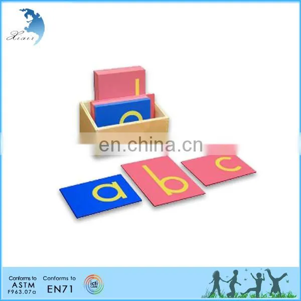 Early teaching montessori educational toy fancy wooden letter alphabet led alphabet letter