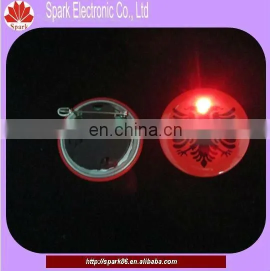 CE,RoHS approved led flashing badge pins