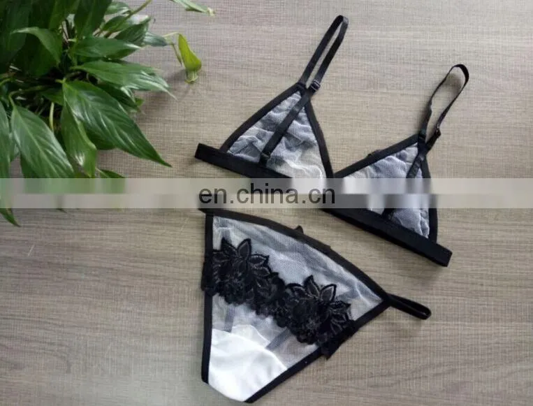 Girls Sexy transparent lace grenadine bikini Hot Sexy fancy Ladies Stylish Bra And Panty Set