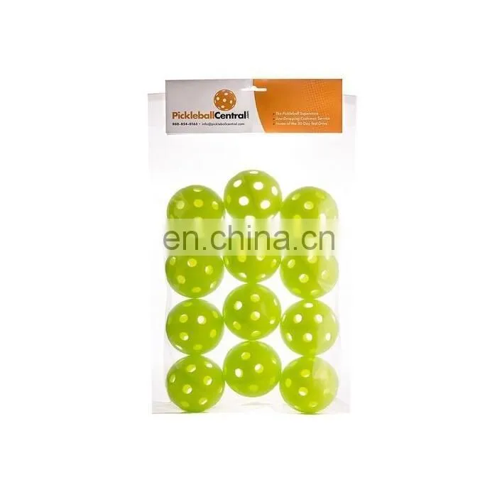 Colorful outdoor plastic hollow ball,indoor Dura cricket pickleball