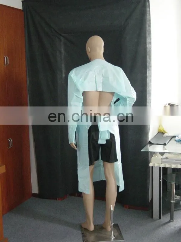 Waterproof Plastic CPE Gown/Disposable Nursing Hospital Gown