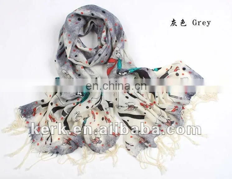 Women's scarf 100% Wool Pashmina Cashmere Shawl/Wrap Floral Scarves Shawls