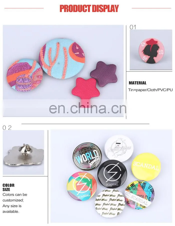 Custom logo custom heart button pin badge