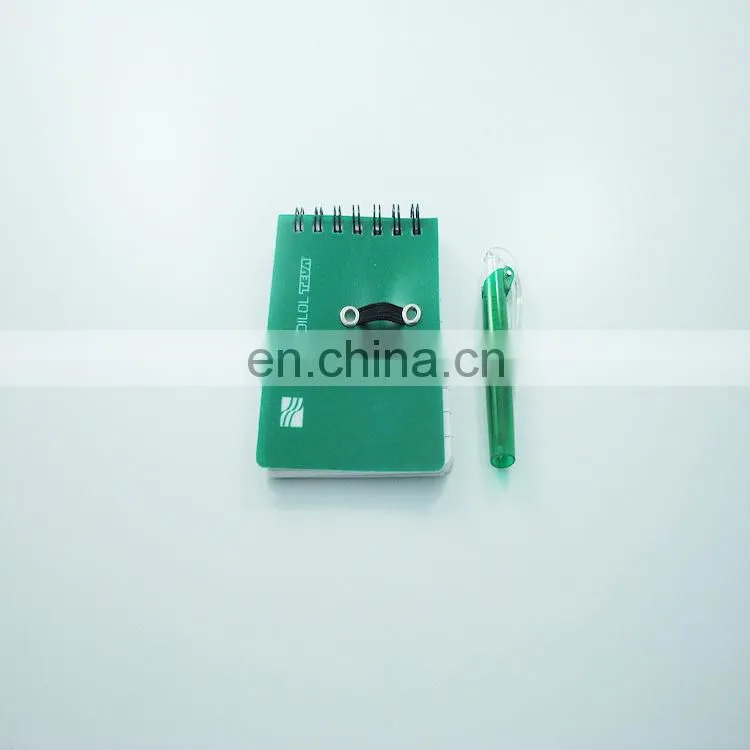 Plastic customized pocket notebook with pen