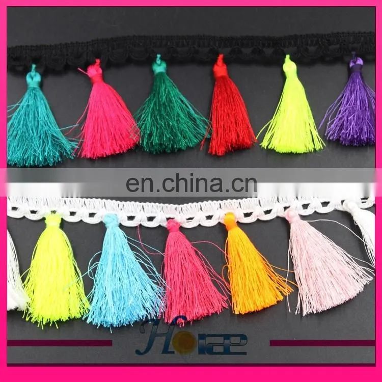 tassel beaded lace chain pom pom fringe trim