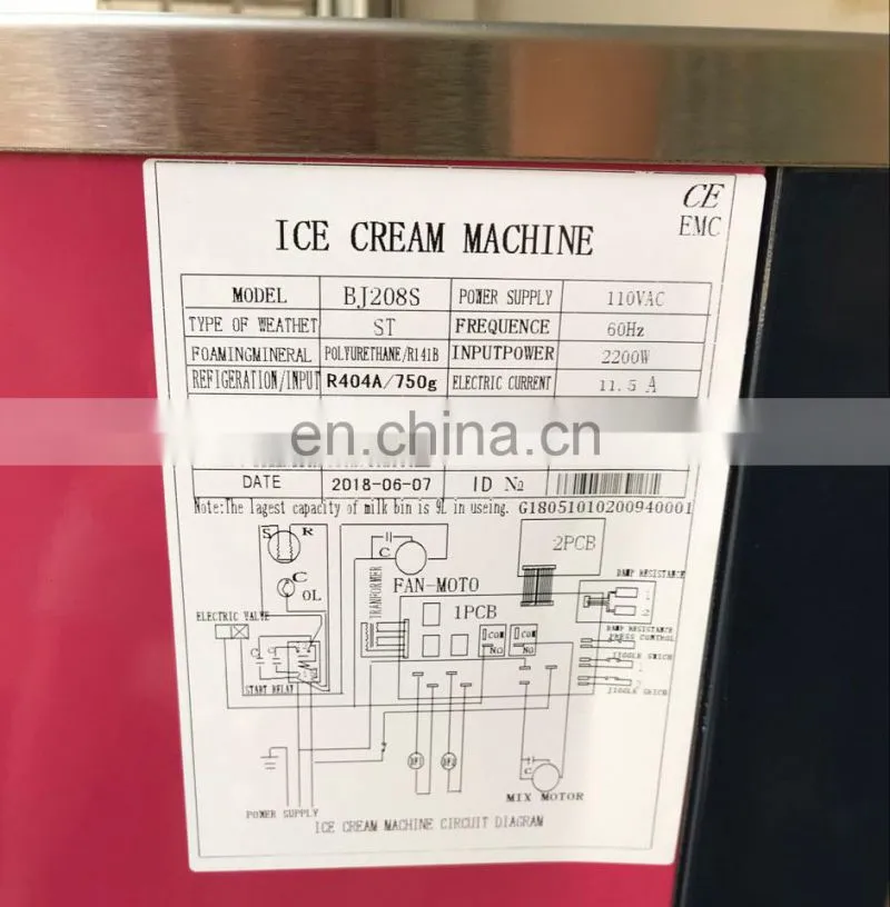 18-20L/H Desktop Hot Selling Soft Ice Cream Maker Machine