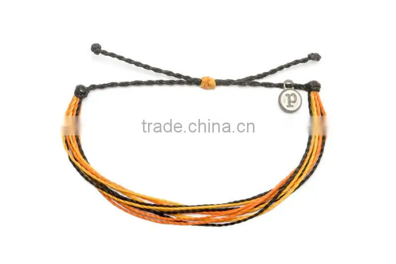 2015 newpopular colorful wax cord string rainbow friendship bracelets for unsix