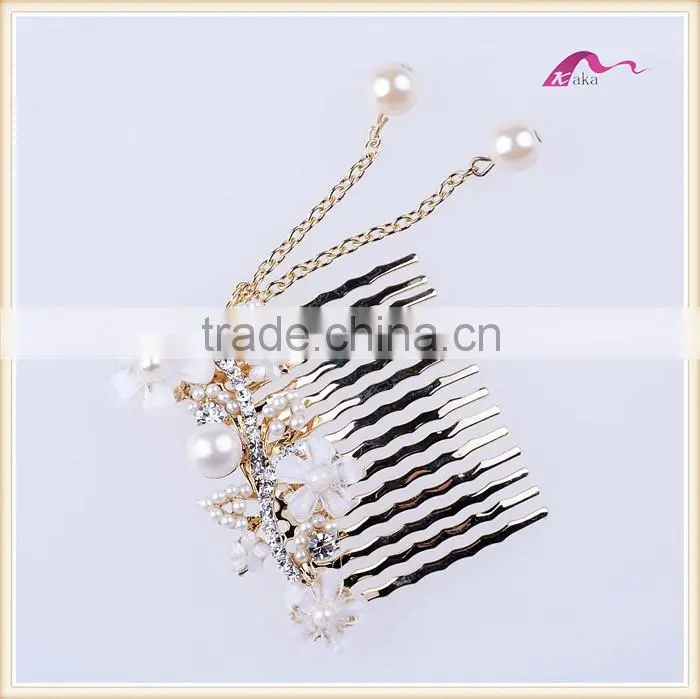 Elegant Bridal Pearl Flower Hair Comb Accessories