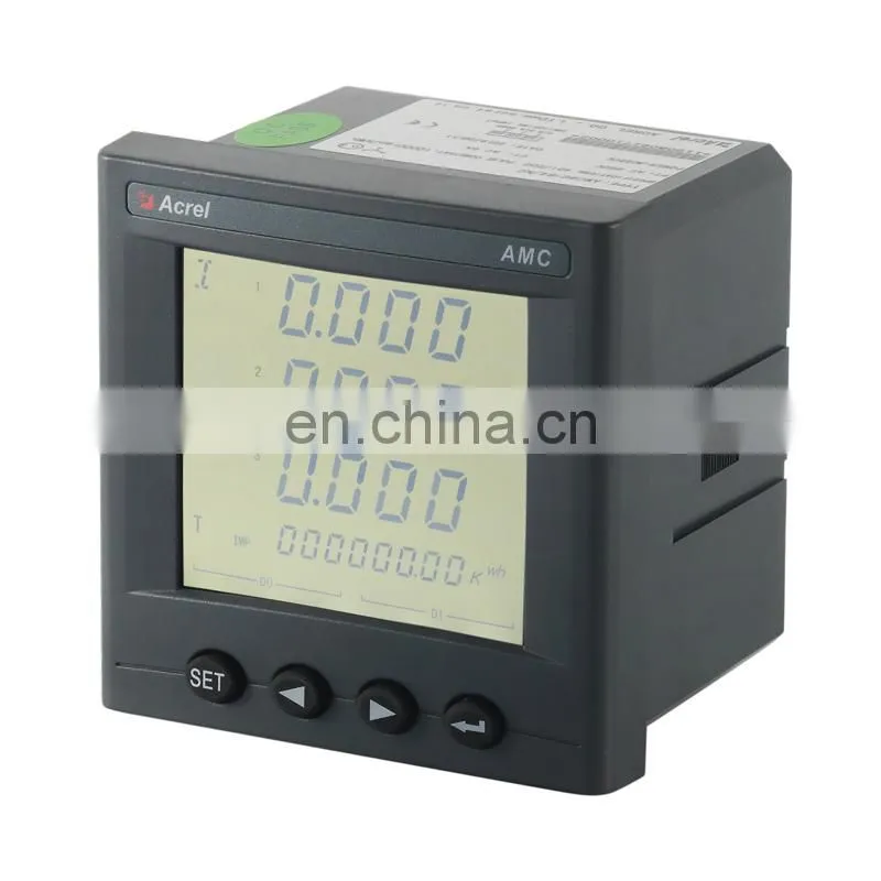 96*96mm CE energy meter AMC96L-E4 three phase voltage current power watt meter kwh panel meter with rs485