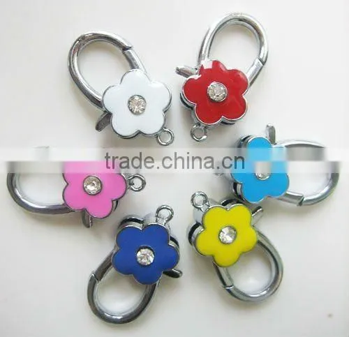 Rhinestone flower lobster buckle