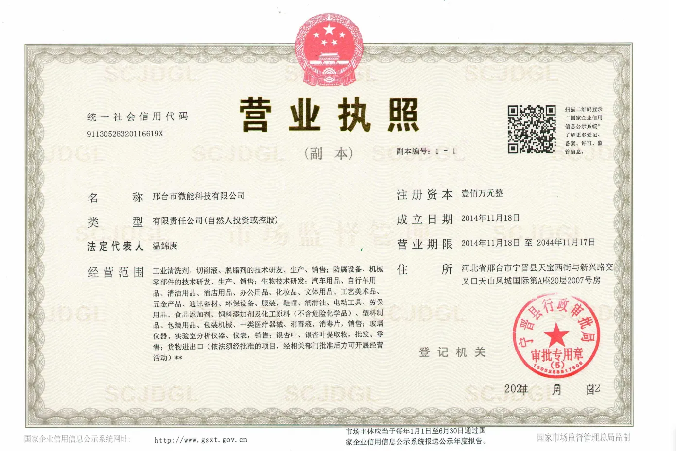 Xingtai Micro-energy Technology Co. , Ltd. company overview - view 1