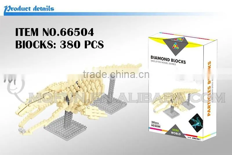 Mini Qute YZ archaeology Shark Dinosaur Human Skeleton diamond block plastic building block boys educational toy