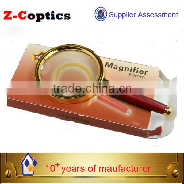 High Quality Promotion Gift Large 5X Magnifying Glass Metal Magnifier