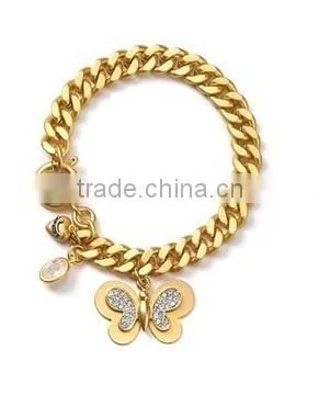 2016 New Design Stainless Steel Genuine Leather Heart Bracelet