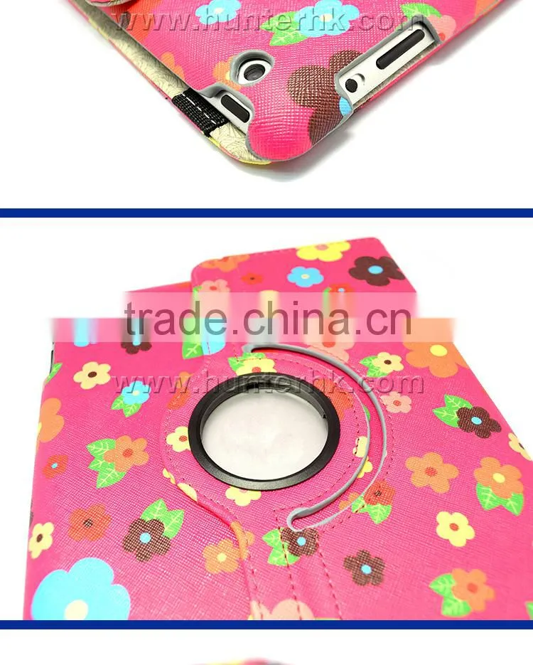 Floral Garden Rotating Tablet Case For iPad 4