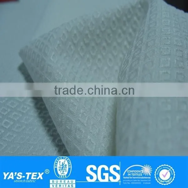 White Diamond Lattice Polyester Spandex Fabric Wholesale For Moutaineering