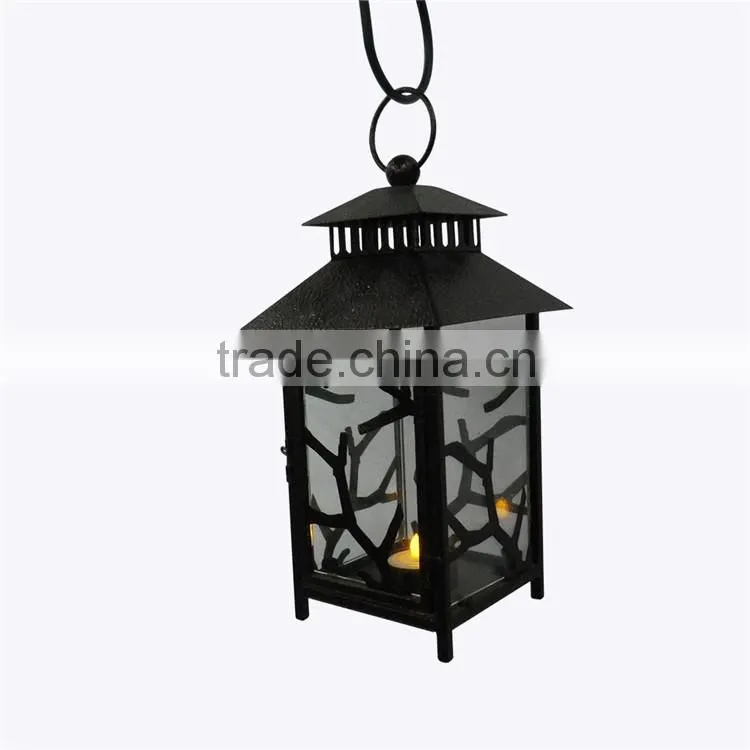 2015 Hot Sale Black Color Candle Lantern for wedding decoration