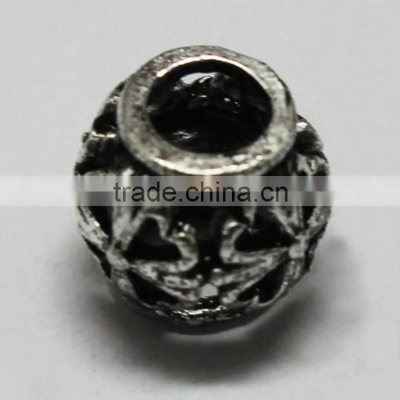 Pdora Europe America Style Bracelets Large Hole Beads Accessories, DIY Hollow Metal Beads Jewelry