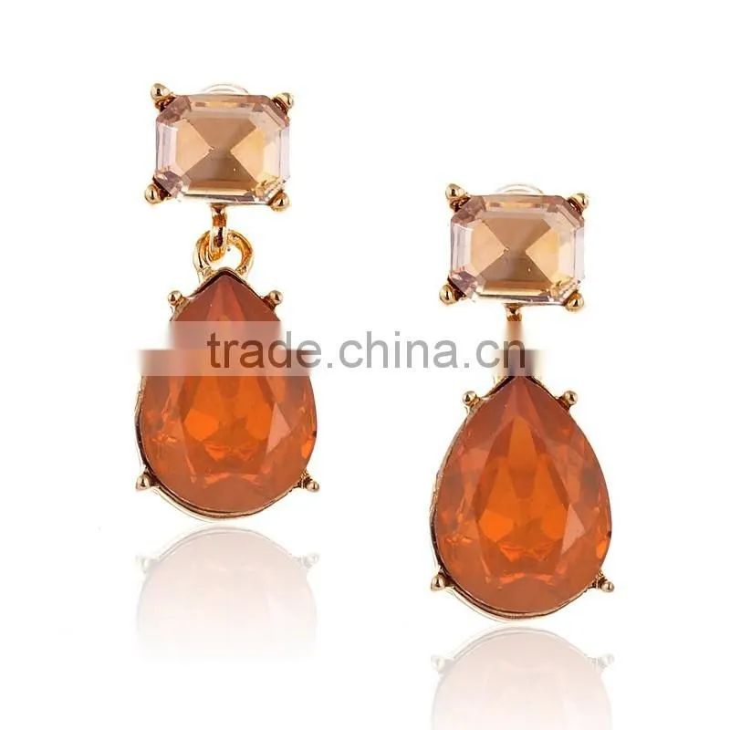 Hot Sale Designs Cheap Wholesale Fake Colored Diamond Stud earrings for Girls
