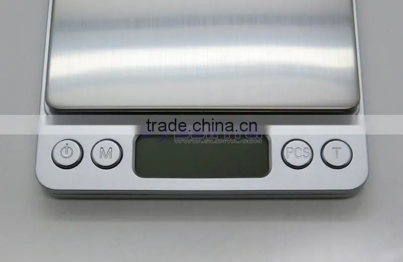 60 Second Auto Off 2000g 10cm x 10cm Square Metal Tray I2000 Kitchen Scale