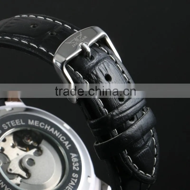 Men Watch Leather Fashion Brand Watches Feather Skeleton Dress Watches ZB005