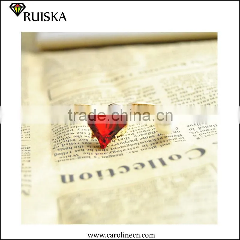2015 New Design Gold Plated Pearl Heart Ring