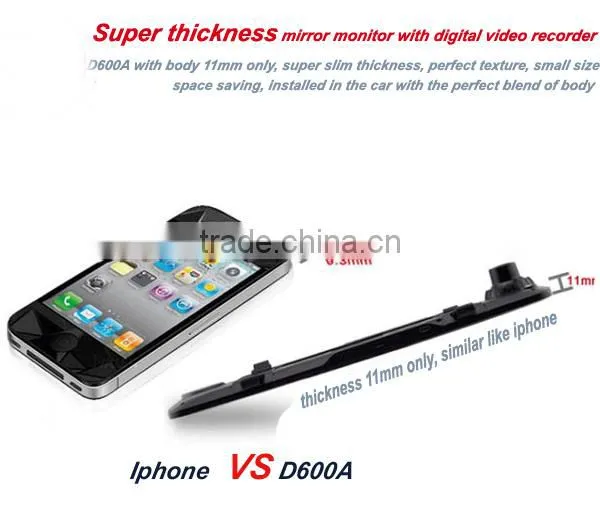 HOT SELL D600A dual lens vehicle car camera dvr video recorder