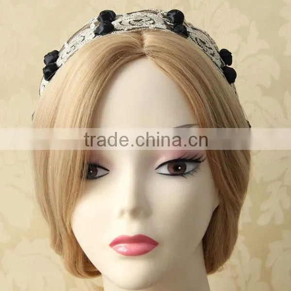 Rose Lady Women Girls Elegent Lace Elastic Sun Flower Design Hair Head Band Accessories Headband
