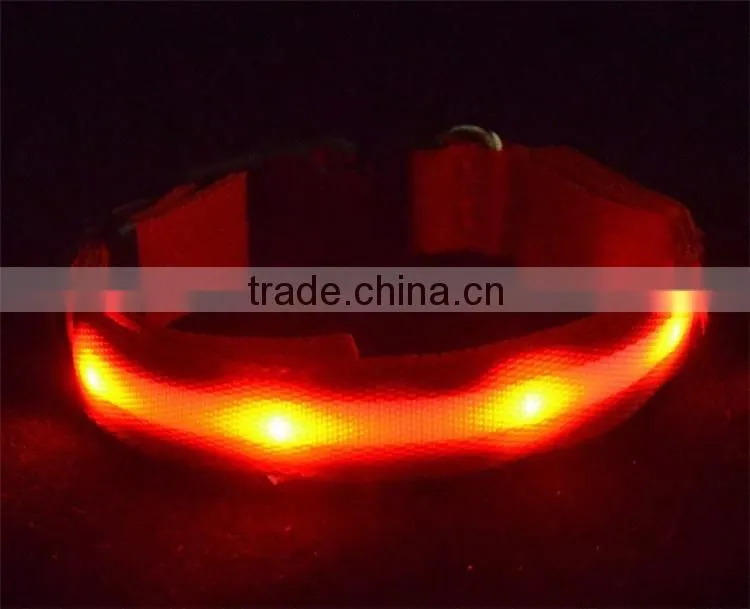 LED Dog Nylon Flashing Glow Pet Light Safety Collar