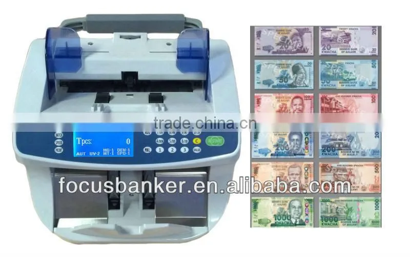 (Good Price ! )Money Counting Machine with Batching and Adding Function for Many Currency including Malawian kwacha(MWK)