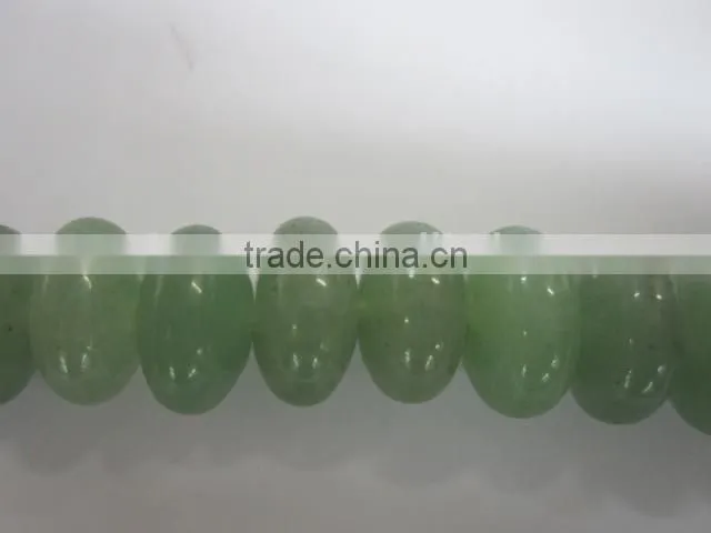 Natural green aventurine roundel bead mineral gemstone for jewelry making
