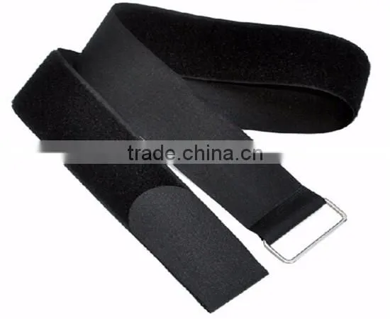 100% nylon binding customized hook and loop straps with metal buckle