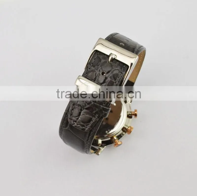 Classic mans wrist watch mutifunctional three eyes japan movment quartz watch