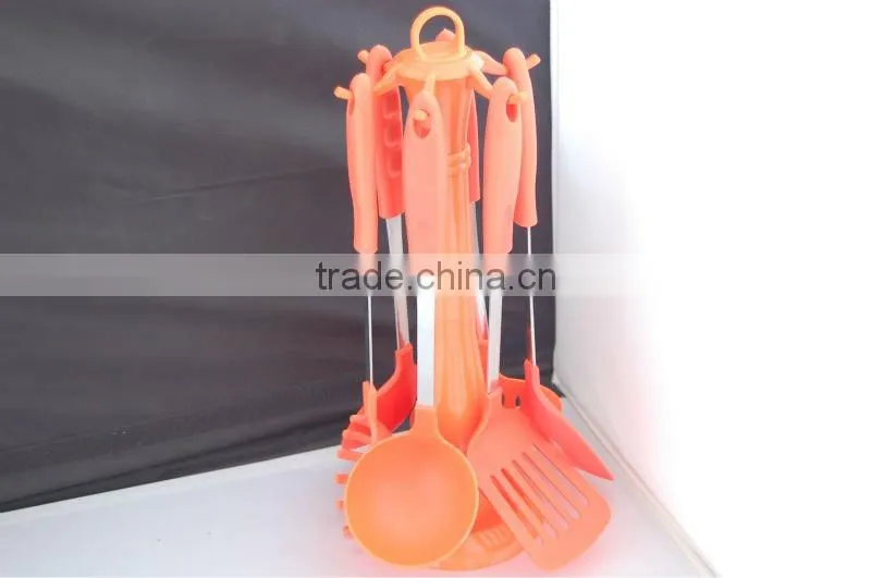 high-class nylon cookware set with 7pieces and one stand,bright international cookware set