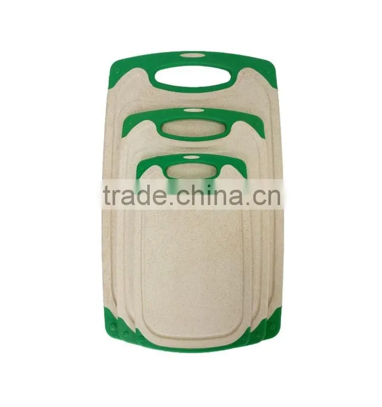 2016 new design eco friendly plastic bamboo fiber cutting board set