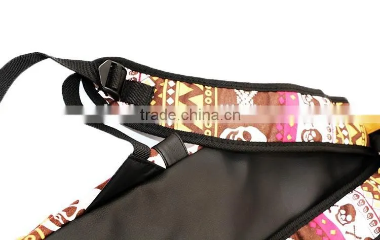 Fashion national characteristic PU leather outdoor camping backpack bag