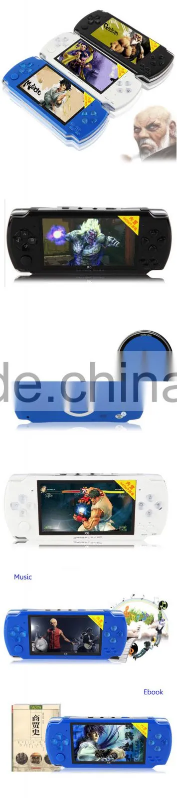 8GB Video Game Console 4.3 inch MP4 MP5 Players Handheld Game Player many free games ebook/FM/1.3 MP Camera