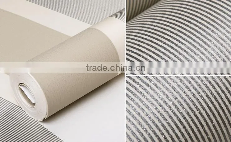 high quality modern non woven stripe wallpaper for living room