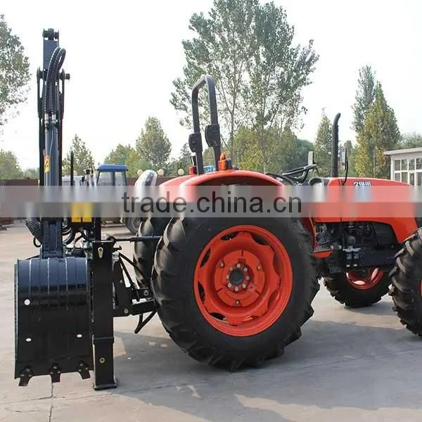 towable backhoe powered by agricultural tractor