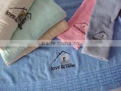100% cotton luxury decorative border cotton bath towel