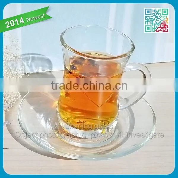 Turkish Heart shape tea cup with plate set china manufacturer