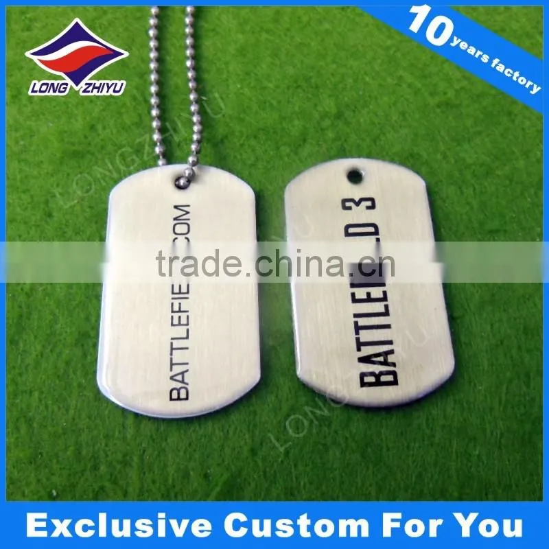 Zinc alloy wing shape antique silver finish tag/pendant/dog tag with nice chain