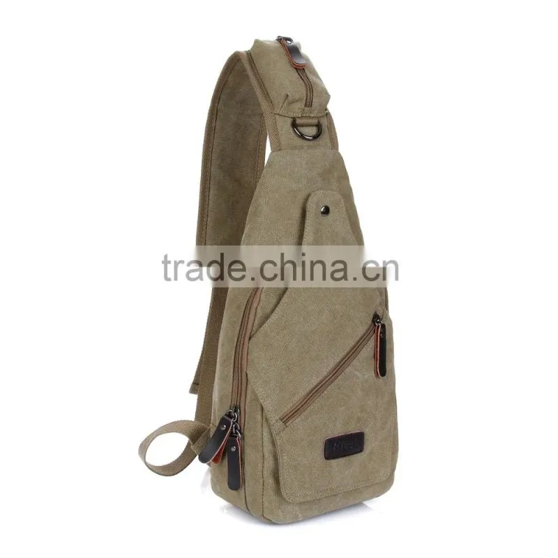 High quality mens long shoulder strap bag and canvas chest bags