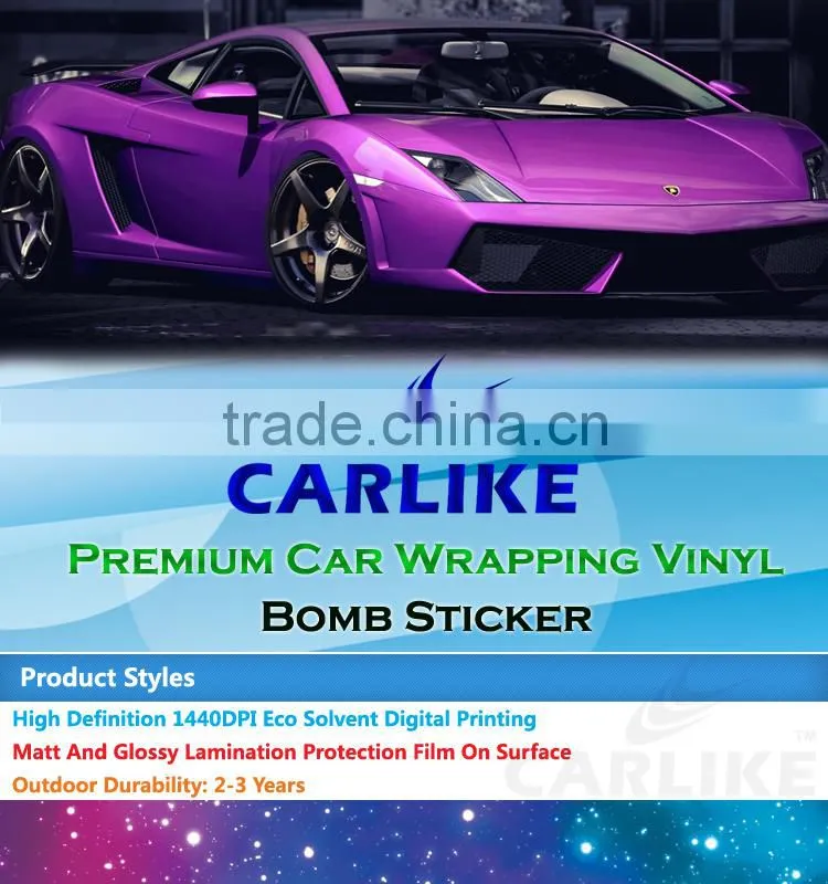 HD-127 CARLIKE Hot Sale Color Bright Car Wrap Bomb Sticker